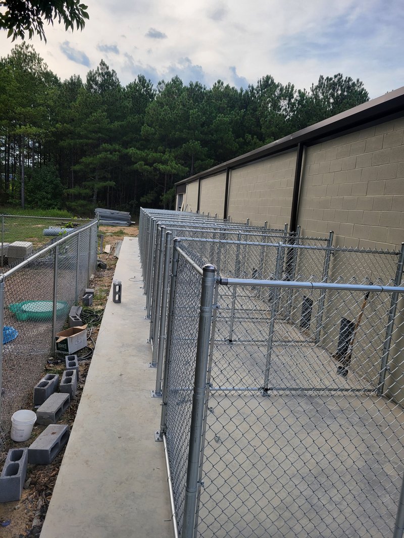 Chain link fence and kennels